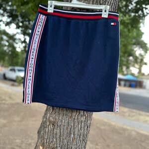 Tommy Hilfiger Women's Navy Skirt with Logo Trim